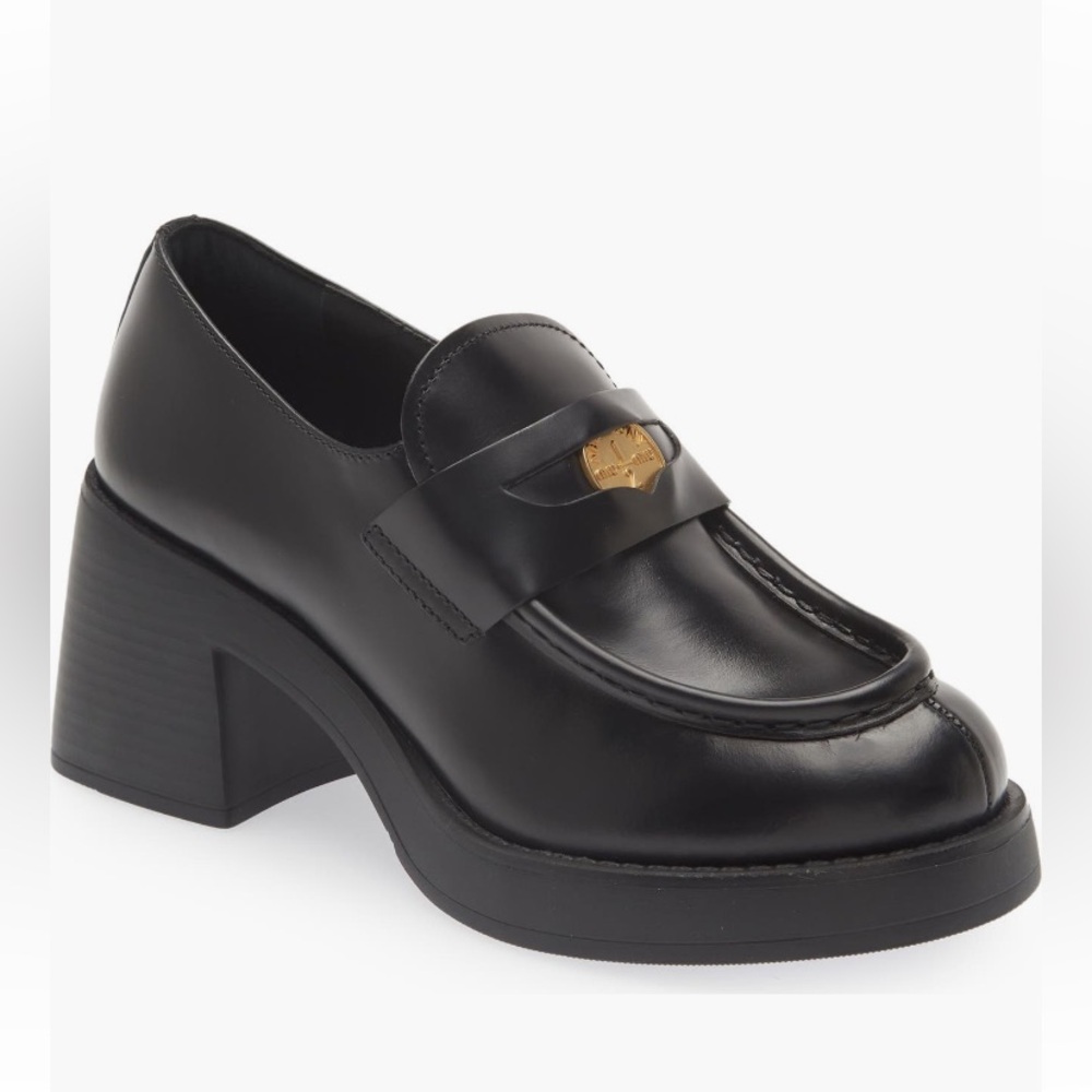 New Miu Miu Block Heel Penny Loafer